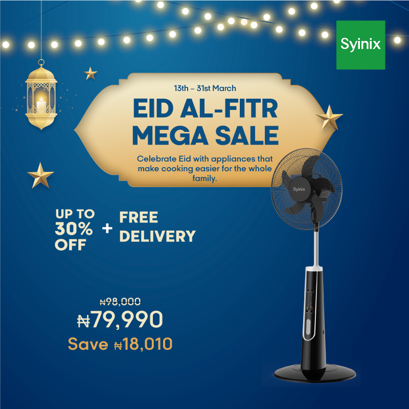 4.Syinix 18 Inches Rechargeable Fan+10 Hours+ Remote Control+ Pure Copper Motor+LED+13Months Warranty