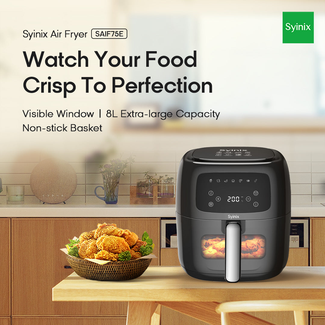 3.Syinix 8L Digital Hot Air Circulation Air fryer (SAIF75E)