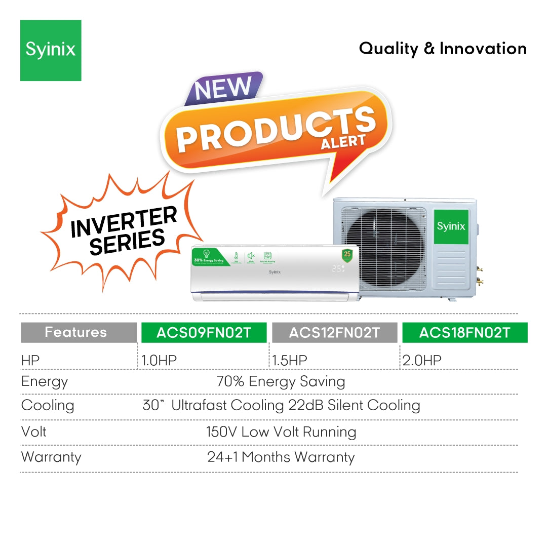 Syinix Inverter Energy saving Air Conditioner 2HP (With installation kit)