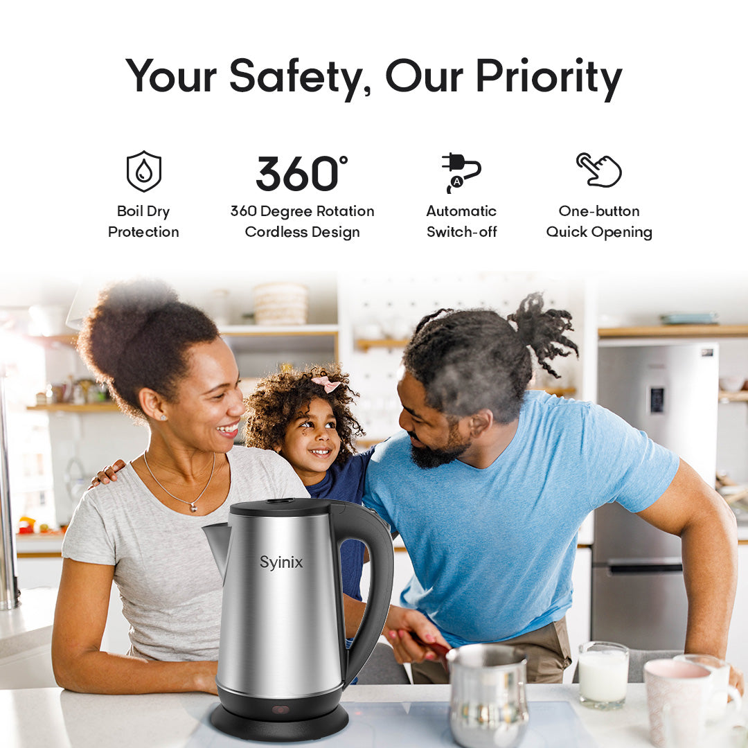 Syinix 2.2L Electric Kettle Silver
