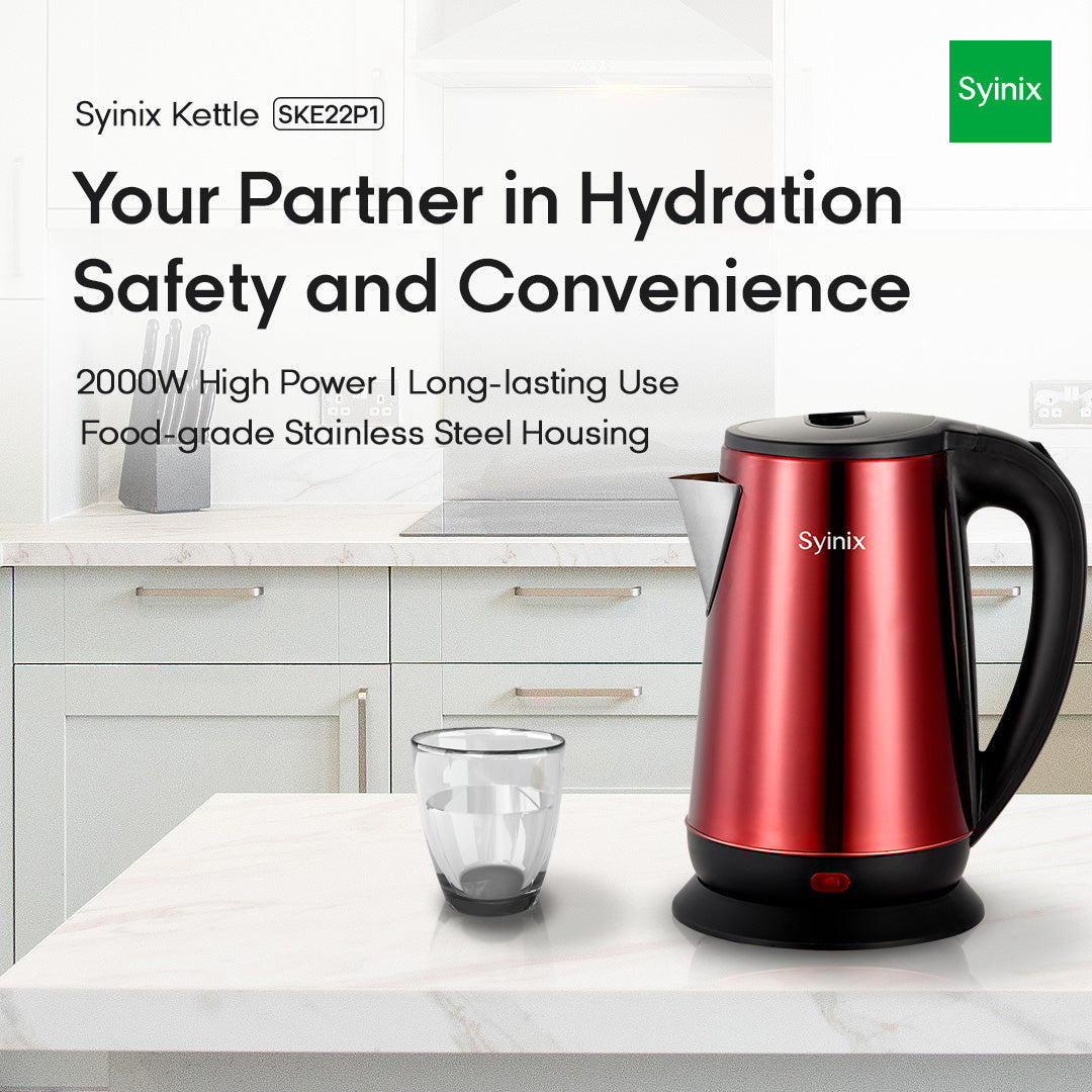 Syinix 2.2L Electric Kettle Red