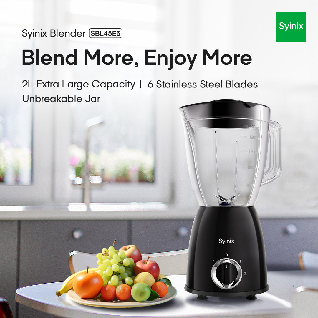 Syinix 2L Large Blender /6 Stainless Steel Blade/ Unbreakable Jar