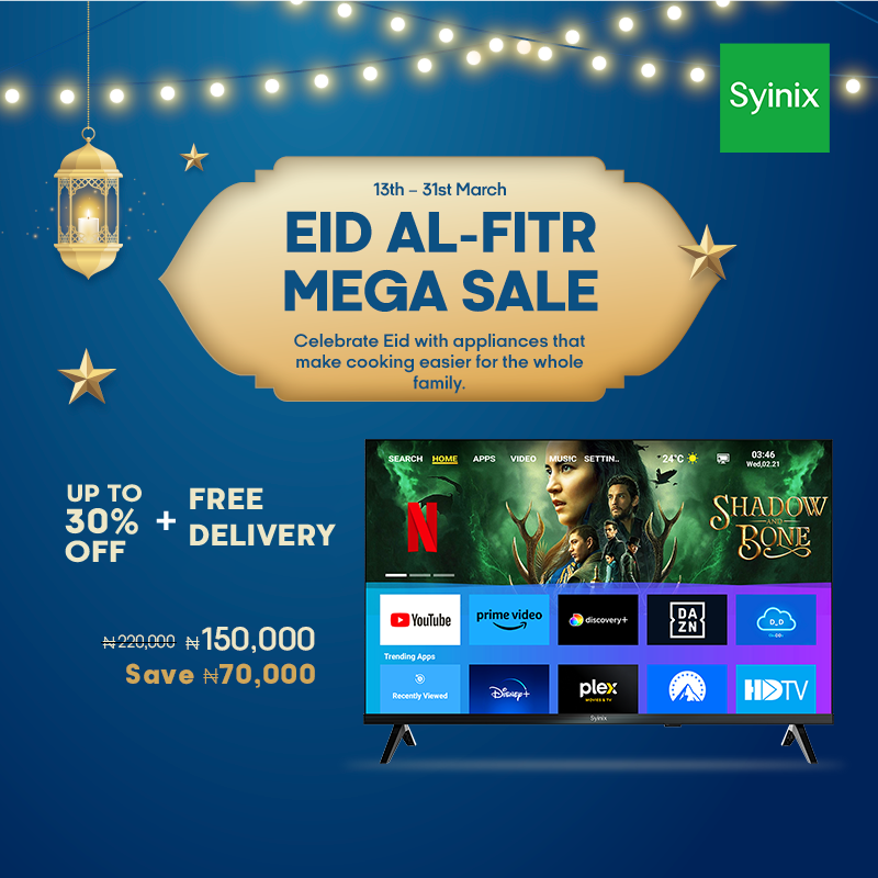 5.Syinix 32'' THINNEST SLED SMART TV-32S6X