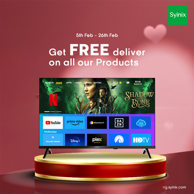 6.Syinix 32'' THINNEST SLED SMART TV-32S6X