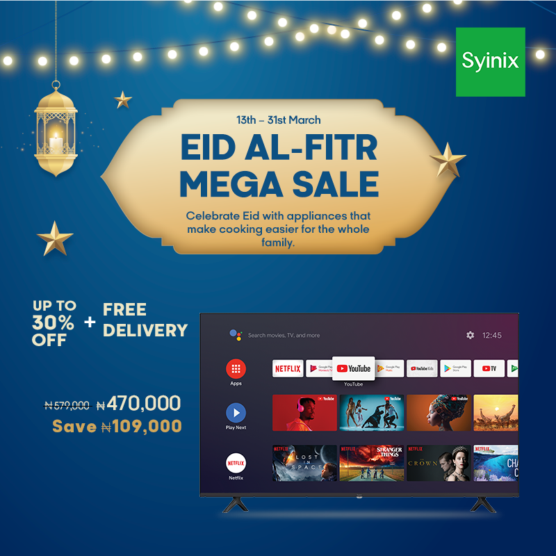 9.Syinix 50'' UHD 4K Google TV Home cinema experience 50U61G