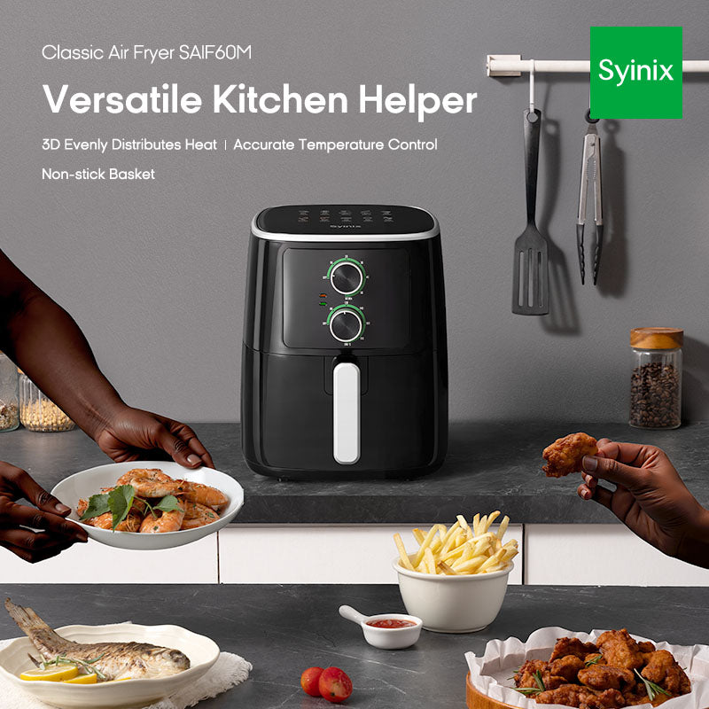 4.Syinix 6L Temperature Control 3D-Heating Air Fryer