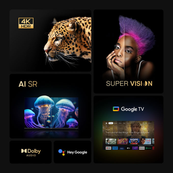 Syinix 55'' UHD 4K Google TV Home cinema experience U61G series