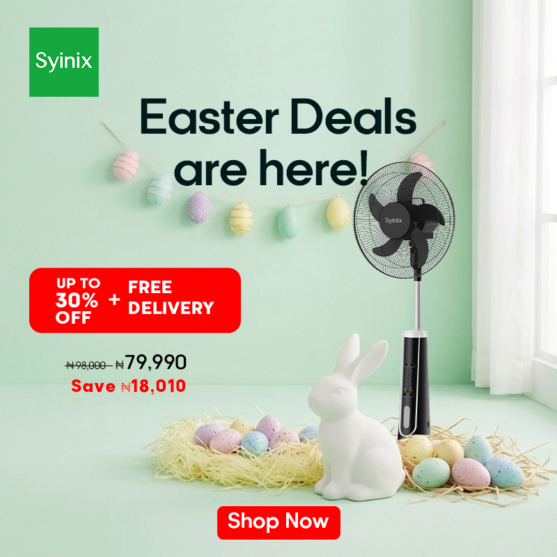 4.Syinix 18 Inches Rechargeable Fan+10 Hours+ Remote Control+ Pure Copper Motor+LED+13Months Warranty
