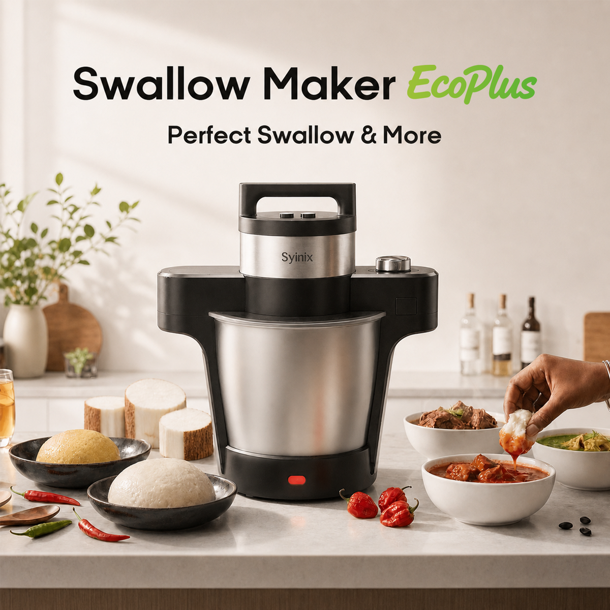 2. Swallow Maker Eco Plus - Professional Food Processor