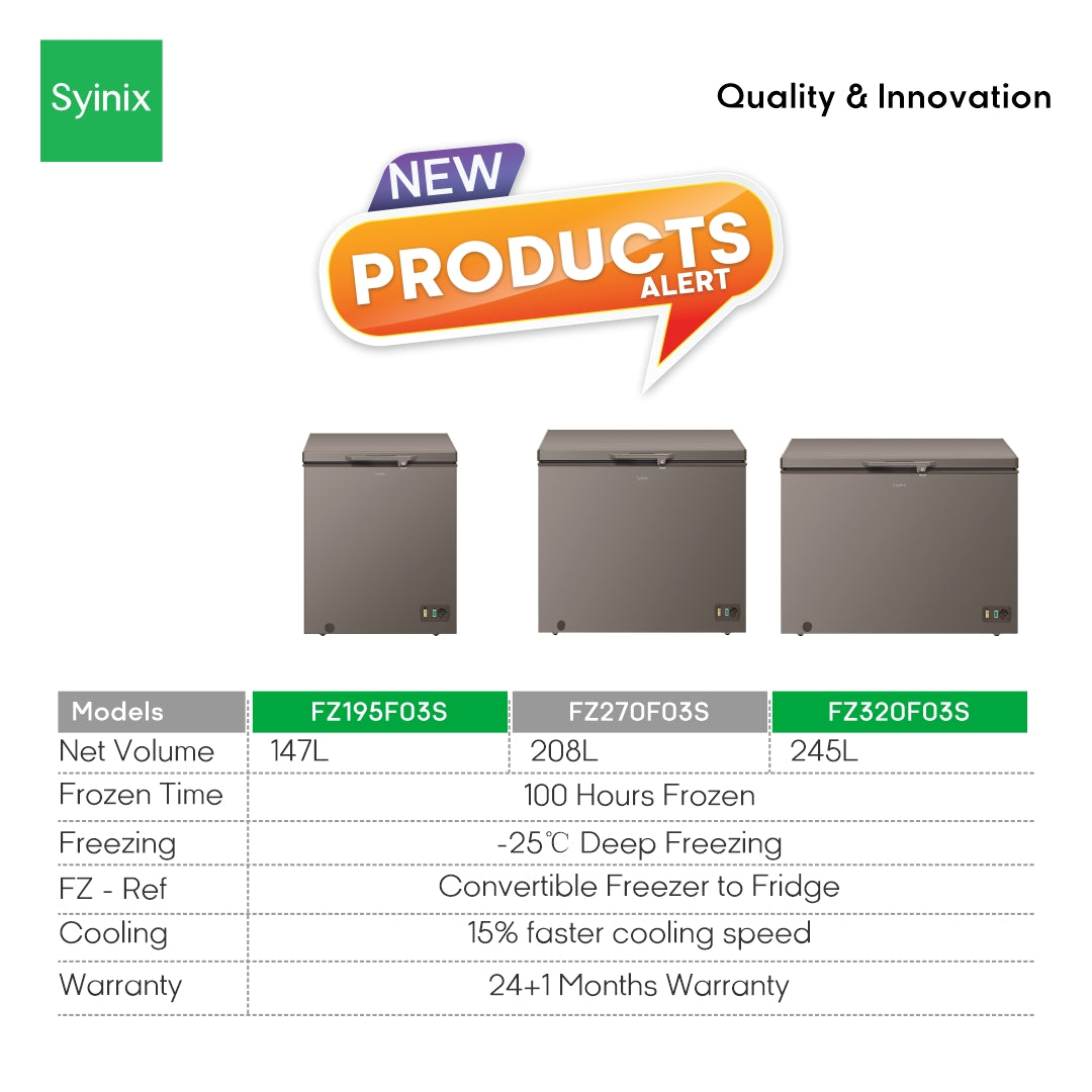 Syinix Chest Freezers (208L) FZ270F03S