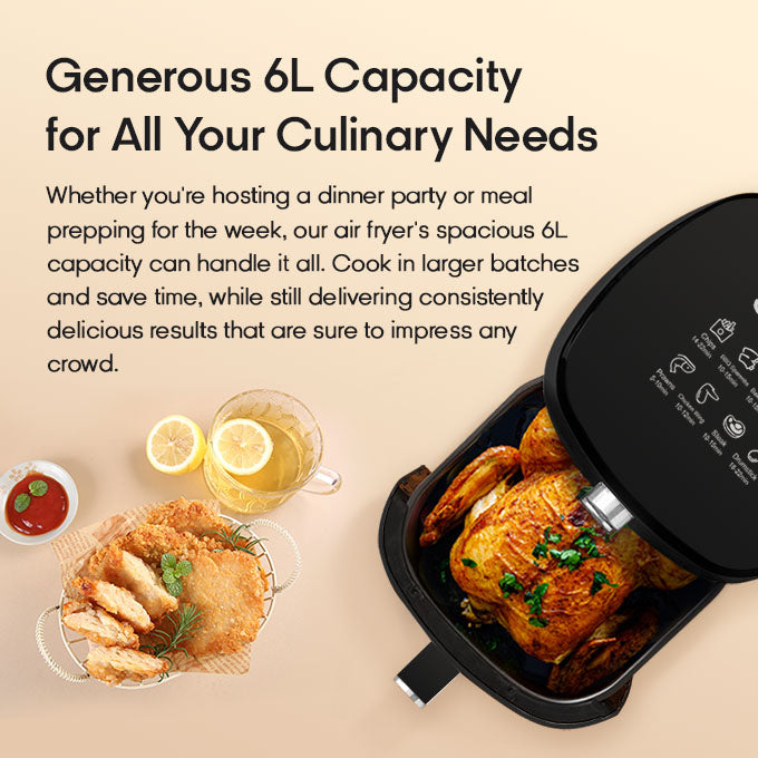Syinix 6L Temperature Control 3D-Heating Air Fryer.