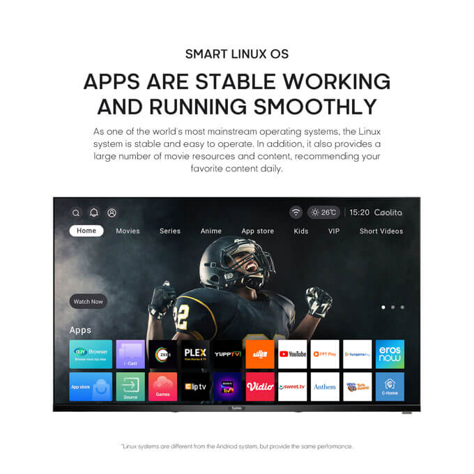7.Syinix 43'' SMOOTH & STABLE SMART TV 43S65