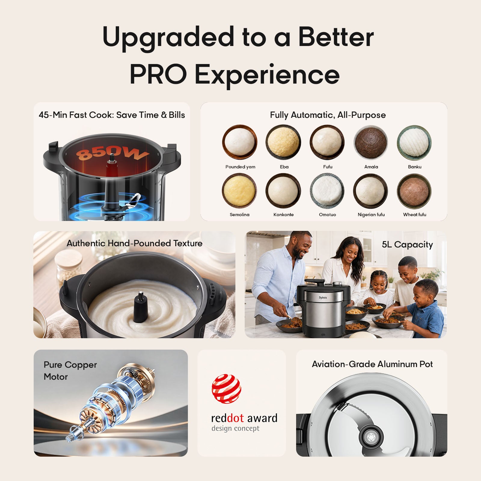 1.1. Swallow Maker Pro All-purpose fufu machine